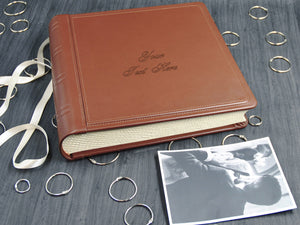 Top-Grain Leather Photo Album Personalized with Initials by Giovelli Design