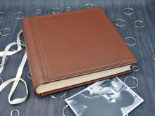 Load image into Gallery viewer, Italian Leather Bound Scrapbook for Third Anniversary by Giovelli Design
