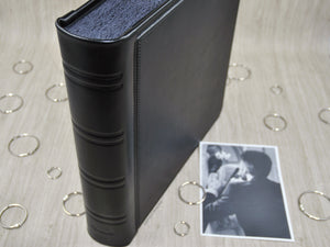 Classy Black Leather Bound Keepsake Album Handmade in Italy by Giovelli Design