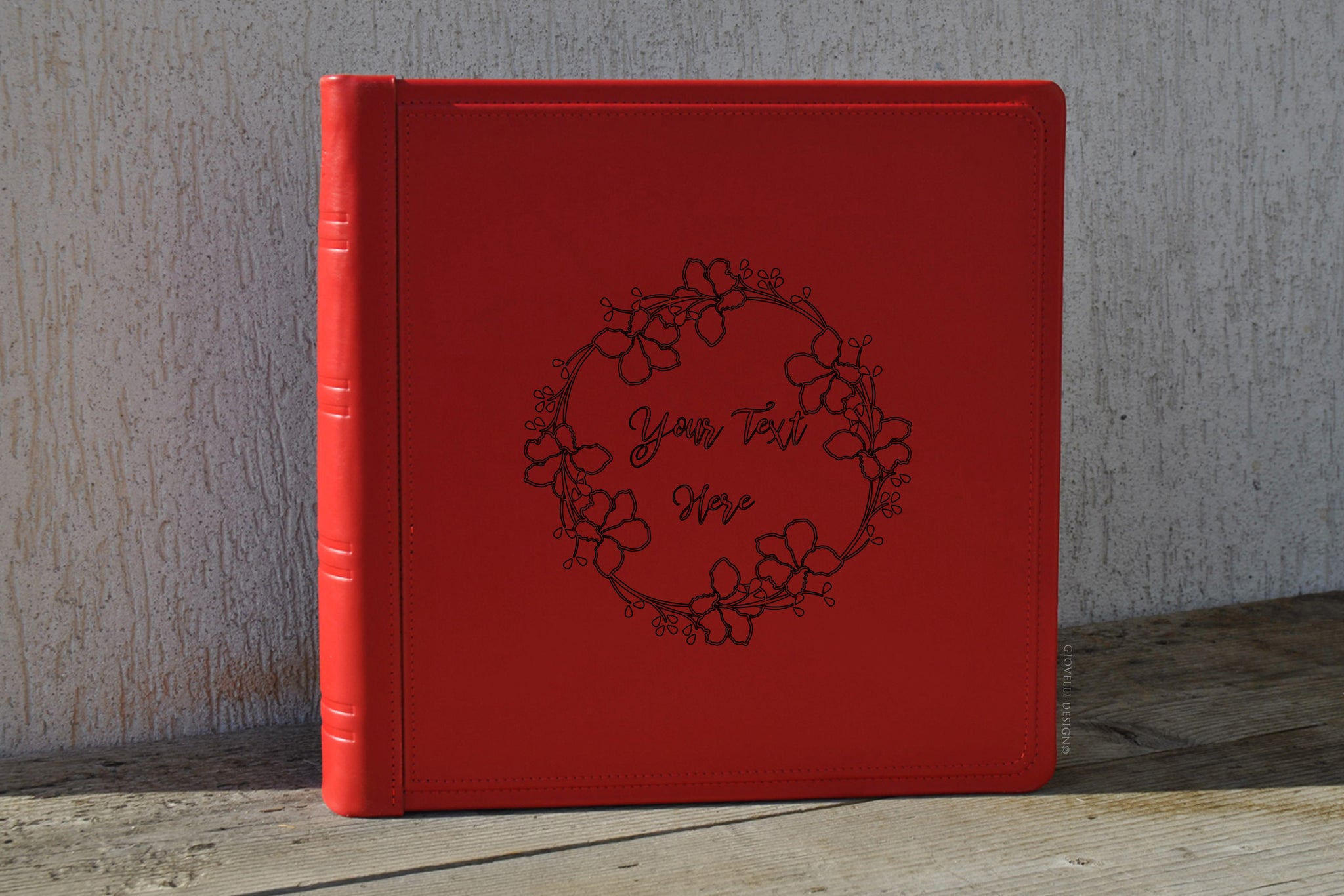 Eccezionale Libro Personalizzabile Rilegato in Pelle - Album da Laurea  Rosso Quadrato con una Bellissima Ghirlanda – Giovelli Design