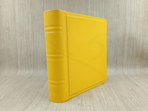 Spine of a Yellow Leather Bound Wedding Scrapbook By Giovelli Design