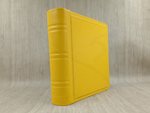 Carica l&#39;immagine nel visualizzatore di Gallery, Yellow True Leather Scrapbook for Pictures Handcrafted in Italy by Giovelli Design
