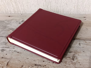 customized bordeaux leather photography book by Giovelli Design