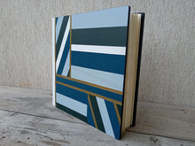 Carica l&#39;immagine nel visualizzatore di Gallery, Light Blue White Green Blue Gold Photo Book Bound in Real Leather Inspired by the Colorful Tiles Lining the Roof of St. Stephen&#39;s Cathedral in Vienna by Giovelli Design
