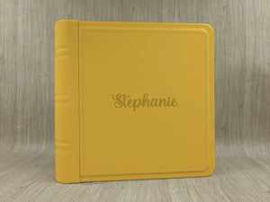 Personalized Classic Square Photo Album Gold Name by Giovelli Design