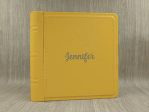 Personalized Classic Square Photo Album Silver Name by Giovelli Design