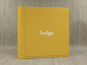 Personalized Classic Square Photo Album White Name by Giovelli Design