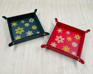 one green catchall and one red catchall by Giovelli Design