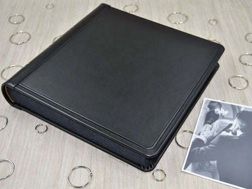 total black leather photo album by Giovelli Design