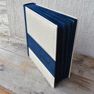 stylish blue italian handmade photo album by Giovelli Design