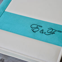 Load image into Gallery viewer, example of personalization on a photo album with laser inscription by Giovelli Design
