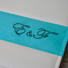 Load image into Gallery viewer, initials on a personalized wedding album by Giovelli Design
