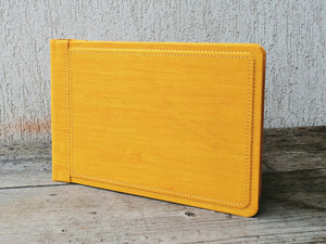 horizontal yellow faux leather photo album by Giovelli Design