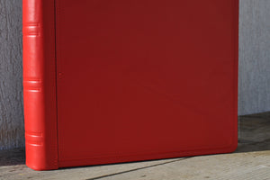 red leather bound keepsake book by Giovelli Design