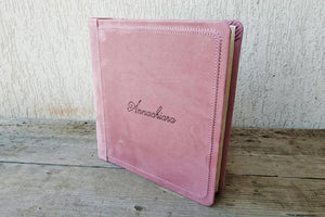 elegant pink baby girl photo book by Giovelli Design