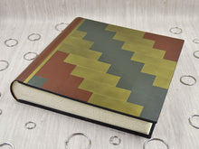 Carica l&#39;immagine nel visualizzatore di Gallery, Astonishing Patchwork Leather Photo Album Square Brown Gold Green Scrapbook by Giovelli Design
