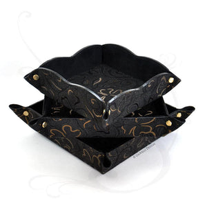 black and gold suede leather pocket emptier by Giovelli Design