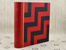 Carica l&#39;immagine nel visualizzatore di Gallery, Captivating Photo Album Bound in Leather Square Red Black and Gold Scrapbook by Giovelli Design
