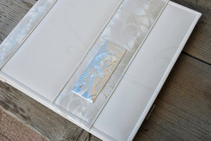 white first holy communion photo book by Giovelli Design