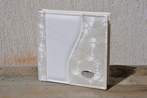 Golden and Silver Anniversary Scrapbook Square White Leatherette Photo Album by Giovelli Design