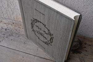 fancy gray album with wood pattern by Giovelli Design