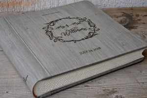 personalized faux leather signing blank book for marriage by Giovelli Design