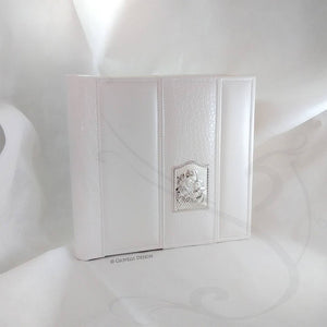 classy white baby photo album by giovelli design