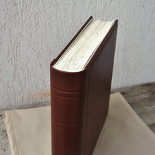 Load image into Gallery viewer, spine of brown italian leather wedding photo book by Gioveli Design
