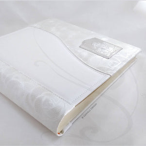 classy white handmade in italy photo album for christening or baptism