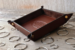 pretty handmade in italy leather valet tray