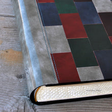 Load image into Gallery viewer, stylish finishes on a unique and original mosaic leather album by Giovelli Design
