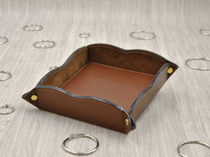 curvy middle brown leather catchall by Giovelli Design