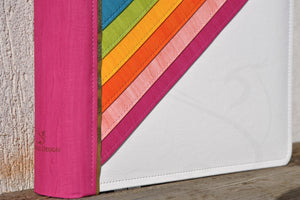 outstanding finishes and seams of a colorful photo album by Giovelli Design