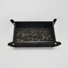 Load image into Gallery viewer, stylish black and gold suede leather valet tray by Giovelli Design
