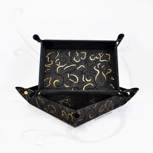 fancy black and gold suede leather catchall italian handmade by Giovelli Design