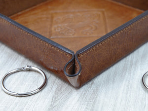 elegant brown true leather catchall by Giovelli Design