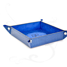 Carica l&#39;immagine nel visualizzatore di Gallery, pretty storage tray with a blue croc pattern by Giovelli Design
