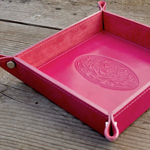 hot pink leather catchall by Giovelli Design