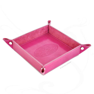 hot pink italian made leather women catchall tray by Giovelli Design