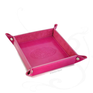 fancy hot pink leather valet tray by Giovelli Design