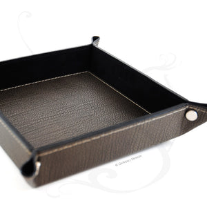 elegant gray leather valet tray by Giovelli Design