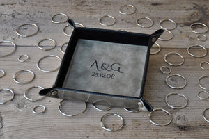 luxury valet tray with monogram personalization by Giovelli Design