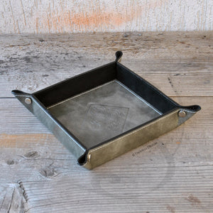 classy marble gray leather catchall handmade in italy by Giovelli Design