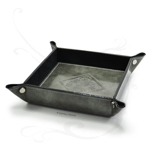 marble grey leather valet tray with fancy finishes by Giovelli Design