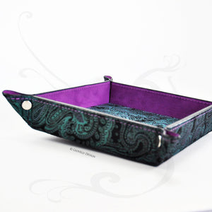 stylish paisley motif suede leather catchall by Giovelli Design