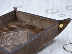 luxury storage tray with gold studs by Giovelli Design