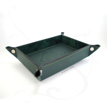 Carica l&#39;immagine nel visualizzatore di Gallery, rectangular green leather valet tray by Giovelli Design
