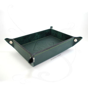 rectangular green leather valet tray by Giovelli Design